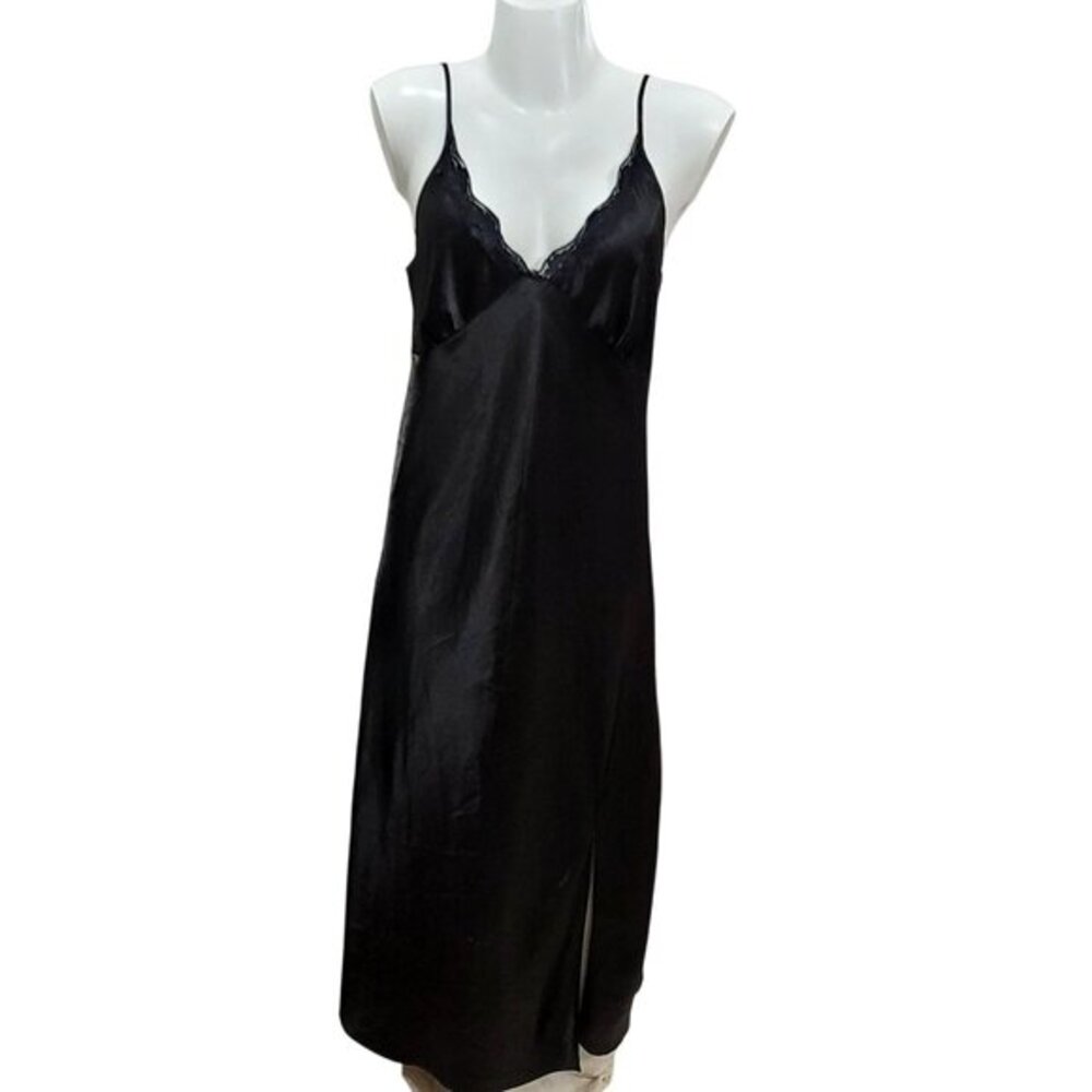 Satin Gown Corset Dress XL Black